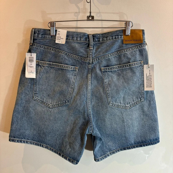 DENIM FORUM Sz 30 The Joni Mid Thigh Button Fly Picture this Blue Shorts NEW - Picture 11 of 14